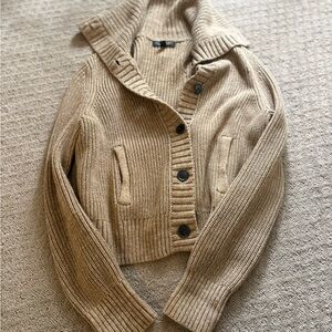 Banana Republic Tan Ribbed Women's Sweater - Bomber style